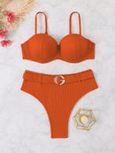 Biquíni Cintura Alta com Fivela Luxo Biquíni Cintura Alta com Fivela Luxo Maritima Moda Praia Laranja P 