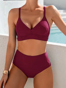 Biquíni Cintura Alta Elegance Fit Biquíni Cintura Alta Elegance Fit Marina Moda Praia Violeta P 