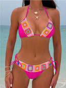 Biquíni Crochê Colorido Verão Biquíni Crochê Colorido Verão Marina Moda Praia 