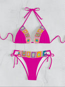 Biquíni Crochê Colorido Verão Biquíni Crochê Colorido Verão Marina Moda Praia 