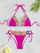 Biquíni Crochê Colorido Verão Biquíni Crochê Colorido Verão Marina Moda Praia 