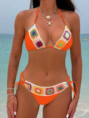 Biquíni Crochê Colorido Verão Biquíni Crochê Colorido Verão Marina Moda Praia 