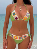 Biquíni Crochê Colorido Verão Biquíni Crochê Colorido Verão Marina Moda Praia 