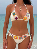 Biquíni Crochê Colorido Verão Biquíni Crochê Colorido Verão Marina Moda Praia 
