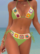 Biquíni Crochê Colorido Verão Biquíni Crochê Colorido Verão Marina Moda Praia Verde PP 