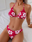 Biquíni Floral 3 Peças Elegance Biquíni Floral 3 Peças Elegance Marina Moda Praia Vermelho PP 