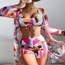 Biquíni Laura - Conjunto 3 Peças Maritima Moda Praia 