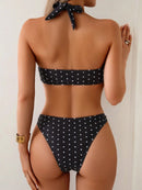 Biquíni Noir Poá Dourado Chic Biquíni Noir Poá Dourado Chic Marina Moda Praia 
