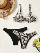 Biquíni Safari Chic 3 Peças com 2 Calcinhas Biquíni Safari Chic 3 Peças com 2 Calcinhas Marina Moda Praia 