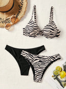 Biquíni Safari Chic 3 Peças com 2 Calcinhas Biquíni Safari Chic 3 Peças com 2 Calcinhas Marina Moda Praia Preto P 