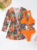 Biquíni Sarah + Saída de praia Maritima Moda Praia Laranja P 