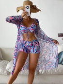 Biquíni Solis - Conjunto 3 Peças Maritima Moda Praia LAVANDA P 