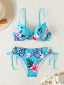 Biquíni Tropical com Bojo e Cintura Alta – Estampa Floral Verão Biquíni Tropical com Bojo e Cintura Alta – Estampa Floral Verão Maritima Moda Praia 