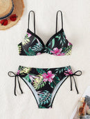 Biquíni Tropical com Bojo e Cintura Alta – Estampa Floral Verão Biquíni Tropical com Bojo e Cintura Alta – Estampa Floral Verão Maritima Moda Praia 