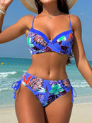 Biquíni Tropical com Bojo e Cintura Alta – Estampa Floral Verão Biquíni Tropical com Bojo e Cintura Alta – Estampa Floral Verão Maritima Moda Praia Azul P 