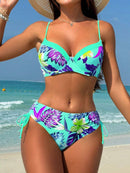 Biquíni Tropical com Bojo e Cintura Alta – Estampa Floral Verão Biquíni Tropical com Bojo e Cintura Alta – Estampa Floral Verão Maritima Moda Praia Verde P 