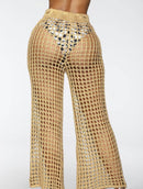 Calça de Praia em Crochê Yasmim Maritima Moda Praia Cáqui P 
