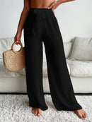 Calça Praia Flow Linho Elegance Calça Praia Flow Linho Elegance Marina Moda Praia Preto P 