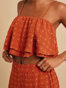 Conjunto 2 Peças Floral Valentina Conjunto 2 Peças Floral Valentina Marina Moda Praia Laranja Queimado P 