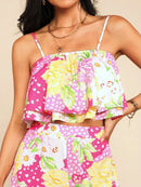 Conjunto 2 Peças Floral Valentina Conjunto 2 Peças Floral Valentina Marina Moda Praia Rosa chiclete P 