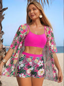 Conjunto 3 Peças Tropical Verona Conjunto 3 Peças Tropical Verona Marina Moda Praia Pink P 