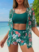 Conjunto 3 Peças Tropical Verona Conjunto 3 Peças Tropical Verona Marina Moda Praia Verde P 