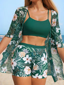Conjunto 3 Peças Tropical Verona Conjunto 3 Peças Tropical Verona Marina Moda Praia Verde Tropical P 