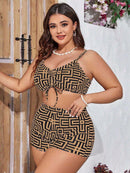 Conjunto Biquíni 3 Peças Elegance Geométrico Plus Conjunto Biquíni 3 Peças Elegance Geométrico Plus Marina Moda Praia 