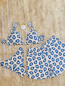 Conjunto Biquíni 3 Peças Olho Grego Conjunto Biquíni 3 Peças Olho Grego Maritima Moda Praia Azul P 