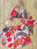 Conjunto Biquíni 3 Peças Olho Grego Conjunto Biquíni 3 Peças Olho Grego Maritima Moda Praia Fúcsia P 