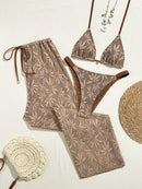 Conjunto Biquíni 3 Peças Riviera Pérola Conjunto Biquíni 3 Peças Riviera Pérola Marina Moda Praia Castanho P 