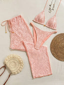 Conjunto Biquíni 3 Peças Riviera Pérola Conjunto Biquíni 3 Peças Riviera Pérola Marina Moda Praia Rosa chiclete P 