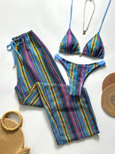 Conjunto Biquíni 3 Peças Santorini Conjunto Biquíni 3 Peças Santorini Marina Moda Praia Azul Colorido P 