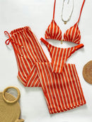Conjunto Biquíni 3 Peças Santorini Conjunto Biquíni 3 Peças Santorini Marina Moda Praia Laranja e Bege P 