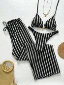Conjunto Biquíni 3 Peças Santorini Conjunto Biquíni 3 Peças Santorini Marina Moda Praia Preto e Branco P 