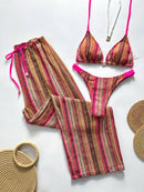 Conjunto Biquíni 3 Peças Santorini Conjunto Biquíni 3 Peças Santorini Marina Moda Praia Rosa Pink P 