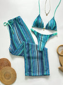 Conjunto Biquíni 3 Peças Santorini Conjunto Biquíni 3 Peças Santorini Marina Moda Praia Verde e Azul P 