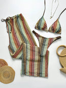 Conjunto Biquíni 3 Peças Santorini Conjunto Biquíni 3 Peças Santorini Marina Moda Praia Vermelho e Damasco P 