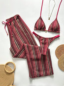 Conjunto Biquíni 3 Peças Santorini Conjunto Biquíni 3 Peças Santorini Marina Moda Praia Vinho P 