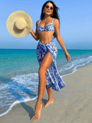 Conjunto Biquíni Azure Royal 3 Peças Conjunto Biquíni Azure Royal 3 Peças Marina Moda Praia 