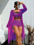 Conjunto Biquíni com Kimono Geométrico Conjunto Biquíni com Kimono Geométrico Maritima Moda Praia 