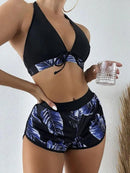 Conjunto Biquíni e Short - Flor & Sol Maritima Moda Praia AZUL P 