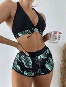 Conjunto Biquíni e Short - Flor & Sol Maritima Moda Praia VERDE EXÉRCITO P 