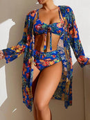 Conjunto Biquíni+ Kimono Alice Maritima Moda Praia Azul escuro P 