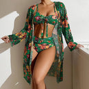 Conjunto Biquíni+ Kimono Alice Maritima Moda Praia Verde escuro P 