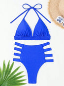 Conjunto de Biquíni Cintura Alta com Detalhe Trançado Conjunto de Biquíni Cintura Alta com Detalhe Trançado Maritima Moda Praia Azul P 