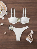 Conjunto de Biquíni Elegância Floral Conjunto de Biquíni Elegância Floral Maritima Moda Praia Branco P 