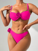 Conjunto de Biquíni Elegância Floral Conjunto de Biquíni Elegância Floral Maritima Moda Praia Pink P 