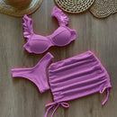 Conjunto de Biquíni Júlia 3 Peças Maritima Moda Praia LILÁS P 