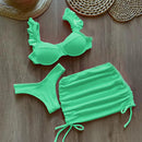 Conjunto de Biquíni Júlia 3 Peças Maritima Moda Praia VERDE P 